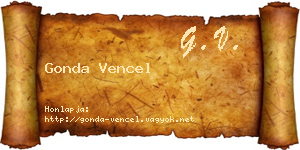 Gonda Vencel névjegykártya
